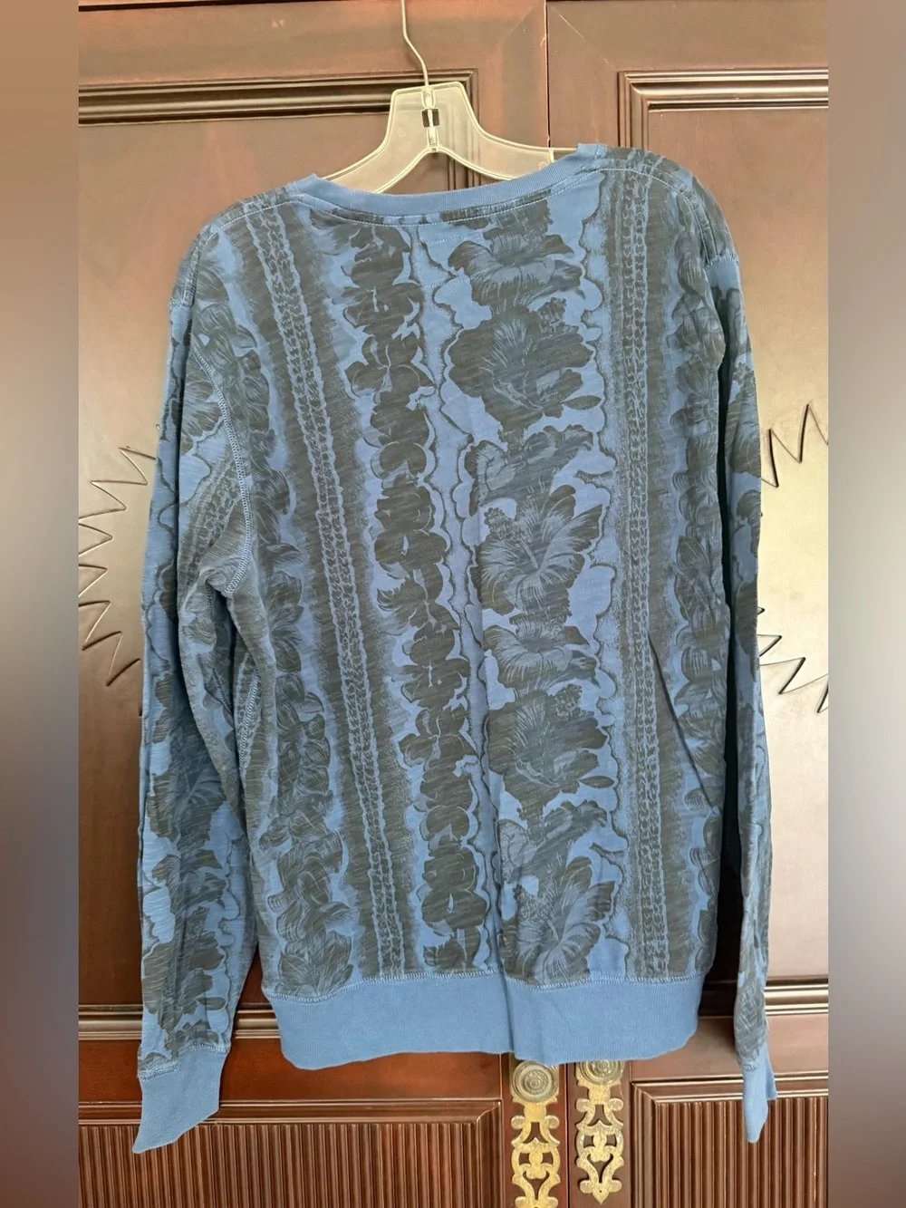 LUCKY BRAND Men’s Hawaiian Print Cotton Blend Boho Floral Light Sweatshirt Size